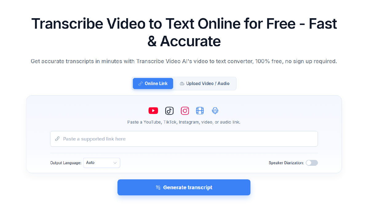 Transcribe Video AI